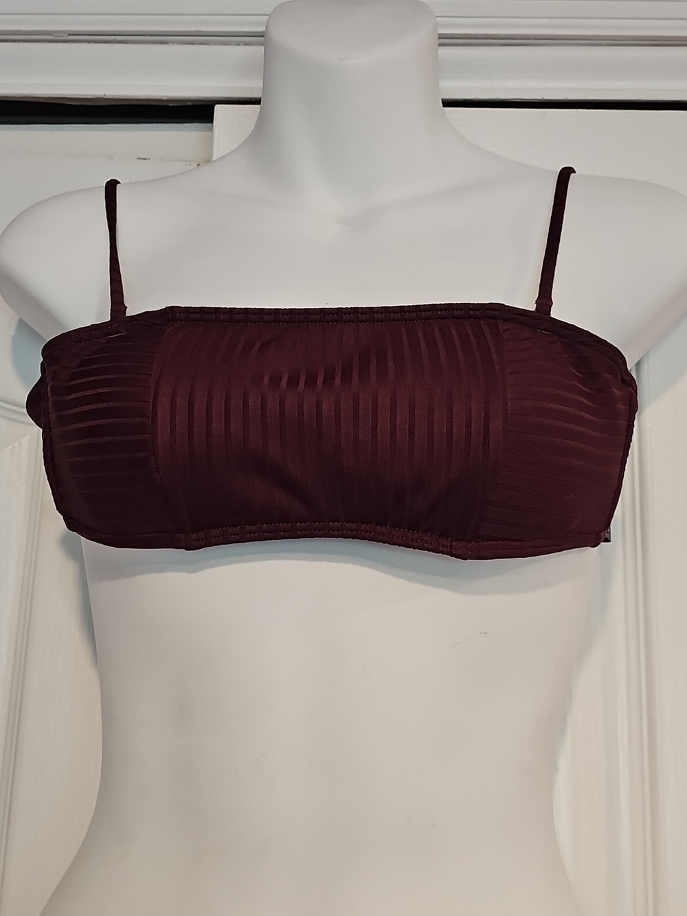 Abercrombie & Fitch Sz XXS Ribbed Oxblood Ribbed Bikini NWT - Picture 3 of 8